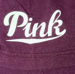 VS PINK Casual Logo Tee - Relaxed Crewneck T-Shirt Plum & White Colorblock thumbnail 6