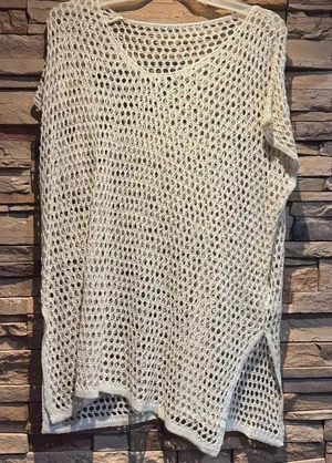Women's Cream Knit Beach Coverup thumbnail 1