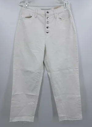 Universal Thread Women's Off-White Straight Leg Jeans thumbnail 1