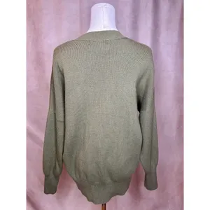 Abercrombie Fitch Oversized Soft Mock Neck Sweater XS Olive Green Rib Knit Cozy thumbnail 3