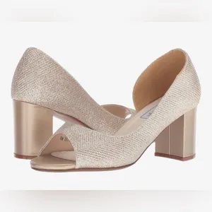 NEW Benjamin Walk Touch Ups Joy Pump Heel Wedding Shoes 7M Champagne $88 thumbnail 8