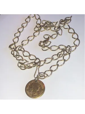 Vintage Brass George Washington Faux Coin Chain Belt thumbnail 3