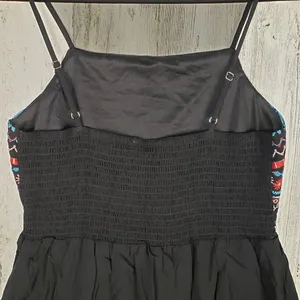 NWT Andree by Unit Black Embroidered Strappy Tassel Dress Women's Size Small thumbnail 6