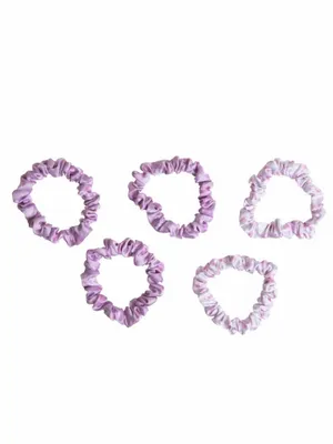 LoveShackFancy x Target Goody Happy Thoughts Skinny Satin Scrunchie 5CT Hibiscus thumbnail 3