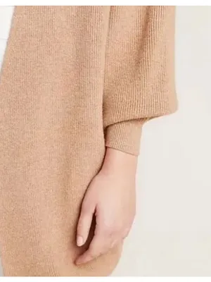 ANTHROPOLOGIE AKEMI + KIN Petra Dolman Sleeve Cocoon‎ Cardigan Sweater Camel thumbnail 4
