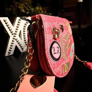 Juicy Couture Run the World Pink Mini Crossbody Chain Bag NWT thumbnail 3