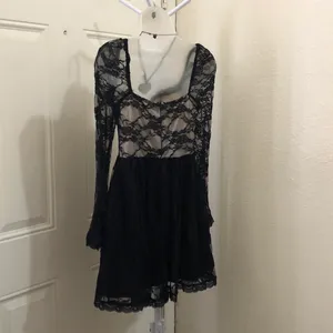Gothic Whimsygoth Black lace mesh sweetheart neckline bustier corset mini flare babydoll coquette party cocktail formal dress-S thumbnail 2