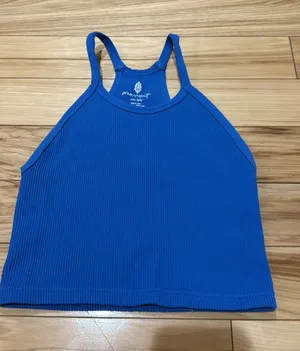 Free People Movement Ribbed Tank Blue thumbnail 1