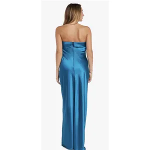 Morgan & Co Gown Strapless Maxi Dress Removable Straps Blue Teal 1 NWT thumbnail 2