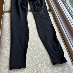 Lululemon Black Leggings with criss cross sheer panels down front of leg size 6 thumbnail 10