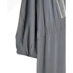 Baltic Born Maxi Dress Women XL Gray Embroidered Tiered Boho Cottagecorre thumbnail 7