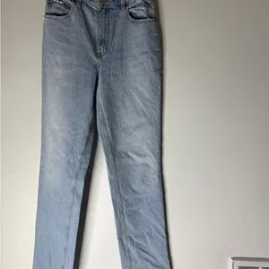 abercrombie fitch 90s‎ straight ultra high rise Size 29/8 XL Light Wash Distress thumbnail 2