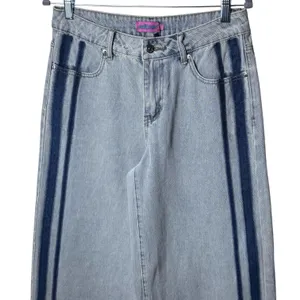 NEW Edikted Side Stripe Low Rise Wide Leg Washed Jeans Capsule Skater Grunge‎ S thumbnail 4