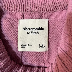 Abercrombie & Fitch Checkered Crewneck Pullover Sweater Pink Size Small thumbnail 4