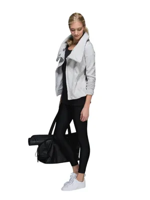 Lululemon Karmacollected Jacket Heathered Light Gray Size 10 Athleisure Workout thumbnail 3