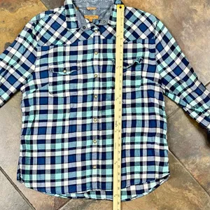 Jachs Girlfriend Bea Plaid Flannel Pearl Snap Western Shirt XL thumbnail 6