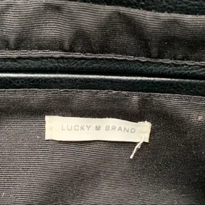 Lucky Brand Black Vegan Leather Tassel Tote Double Handle Bucket Bag thumbnail 9