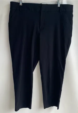 Ava & Viv black stretch crop ankle length slacks pants work going out winter 16W thumbnail 1