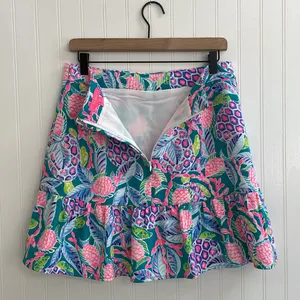 LILLY PULITZER Debbie Skirt in Maldives Green Turtle Wave Size 8 *FLAW/ALTERED thumbnail 4