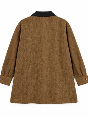 Willi Smith Collection Car Coat Women Large Brown Vintage Wool Blend thumbnail 3
