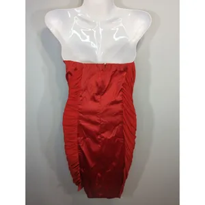 Qurio by Aggie Strapless‎ Cocktail Dress Red Crystal Embellished Womens Large thumbnail 5