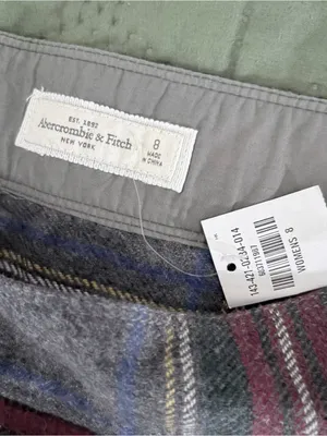 Y2K Plaid Pleated Wool Mini Skirt Abercrombie & Fitch NWT thumbnail 4