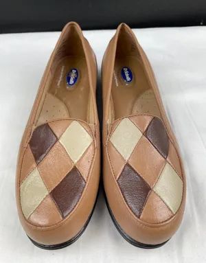 Dr Scholls Women's Leather Tan/Multi Shoes, Slip on/ Flats Size 7.5 SKU 4270 thumbnail 1