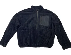 Elodie Jacket‎ Women's Size Large Black Thick Pile Sherpa Fleece 1/2 Zip Sweater thumbnail 1
