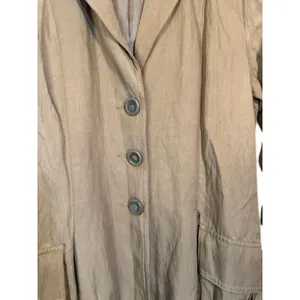 CAbi Beige Cotton Blend 3 Button Front Deep Pockets Lined Coat Women Sz M thumbnail 4