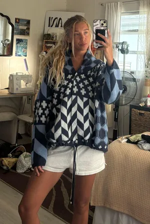 Button Up Cardigan Blue Size M thumbnail 1