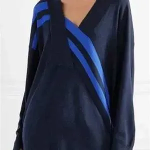 Rag & Bone Sweater Womens Cecile XS Navy Blue Graphic Stripe V-Neck‎ Pullover thumbnail 4