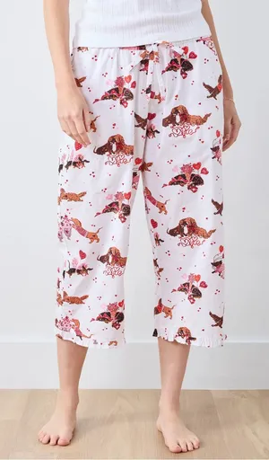 NWT Printfresh Ruffle Cropped Pants in Dachshund Date Size XL thumbnail 1