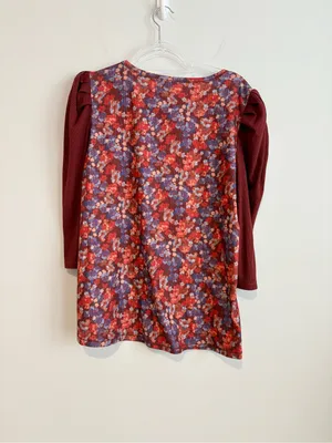 Cato‎ Floral 3/4 puff sleeve top red purple size XL thumbnail 2