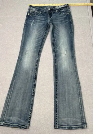 Miss Me Bootcut Jeans Size 28 Distressed Blue Denim thumbnail 1