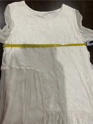 Ivory Lace Panel Long-Sleeve Dress thumbnail 3