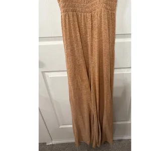 Free People FP Beach Homecoming Wide Leg Linen Blend Jumpsuit in Orange, S thumbnail 4