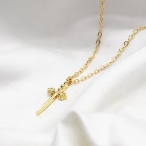 Small Gold Sword Necklace thumbnail 2