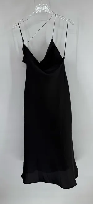 BEIGE BOTANY SATIN BACKLESS MAX DRESS SIZE MEDIUM‎ NWT Black thumbnail 1