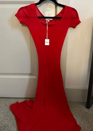 Khy Red Maxi Cover Up Size XS thumbnail 1
