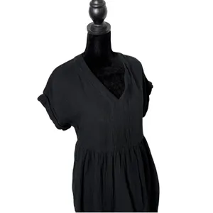 Universal Thread Cotton Gauze Babydoll Dress Womens XS Black BOHO Minimalist thumbnail 6