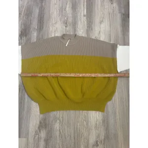 Free People Easy Street Tunic Sweater Womens‎ Small Oversized Colorblock Mustard thumbnail 6
