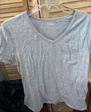 Hanes Gray Ladies T-Shirt Large thumbnail 1