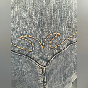 Vintage y2k boho coastal cowgirl Light Blue Jean Jacket size M thumbnail 7