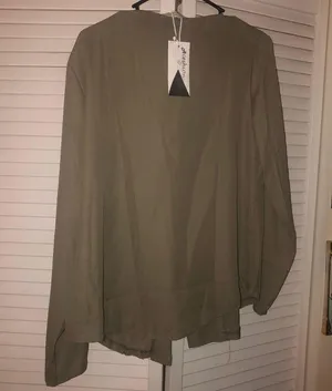 Chiffon Blouse Green Size M thumbnail 4