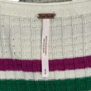 Free People Wide Eyed Striped Waffle Knit Mini Dress Multi Color Boho Size S thumbnail 7