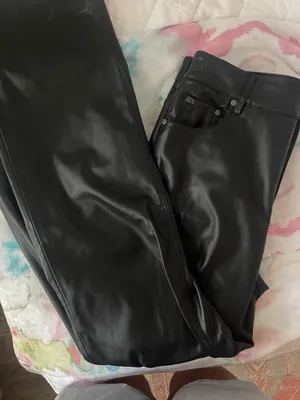 ZARA Leather Black Pants thumbnail 2