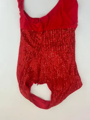 Revolve Supper down Red Sparkles Body Suit thumbnail 5