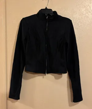 Good American Women's Compression Terry Mock Zip Top sz M thumbnail 1
