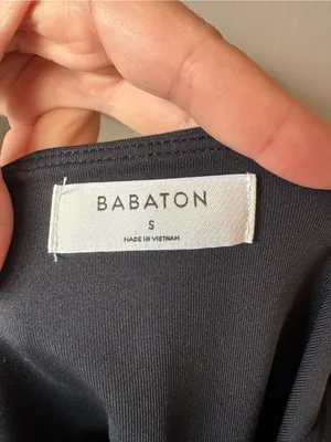 Babaton Aritzia Black Square Neckline Nylon Thong Bodysuit Size Small thumbnail 2
