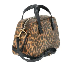 NWT Time and Tru Women Mini Satchel Crossbody Bag Faux Fur Leopard Print Boxy thumbnail 3